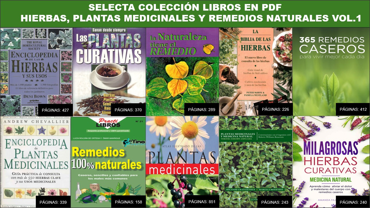 Hierbas, Plantas Medicinales y Remedios Naturales – Volumen 1: Colección e-Book